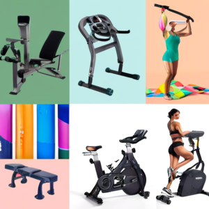 A collage of the top 12 pieces of home gym equipment for 2024, with a focus on versatility and space-saving design.