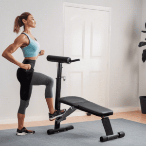 A person performing various calf exercises such as standing calf raises, seated calf raises with improvised weights, and stair calf raises at home, with a