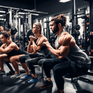 Create an image of a modern gym environment featuring a diverse group of people focusing on leg and glute exercises. Show individuals using squat racks, le