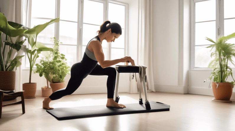 A fit person performing bodyweight tricep exercises in a minimalist home setting. They are doing tricep dips using a sturdy chair, close-grip push-ups on a